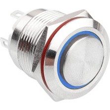 Swion D36 16MM Metal Mavi Halka Ledli Yaylı Buton 12V