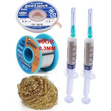 Smnr Mechanic Lehim Tel 40G 0,3mm Flux Lehim Toplama CP-3015 Emme Teli 3,0mm Havya Ucu Temizleme Teli SET05