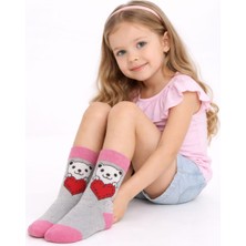 Gigi Giyim Kalpli Ayıcıklı Kız Çocuk Soket Çorap