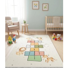 Sevimli Dostlar Seksek Çocuk Odası Halısı