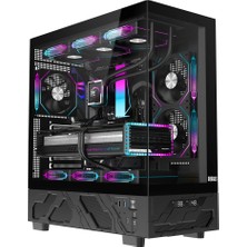 Dragos Basalt Pro V2 Siyah Temperature 6x Argb Fan 600W 80+ Matx Bilgisayar Kasası