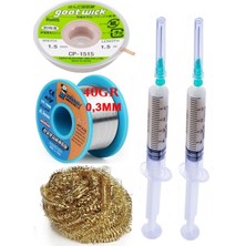 Smnr Mechanic Lehim Tel 40G 0,3mm Flux Lehim Toplama CP-1515 Emme Teli 1,5mm Havya Ucu Temizleme Teli SET04