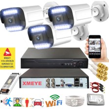 Bises 3 Lü Hareket Algılayan 5 Mp Lens 12 Warm LED Gece Renkli Gösteren Güvenlik Kamerası Seti Bs 3312W