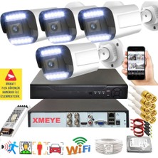 Bises 4 Lü Hareket Algılayan 5 Mp Lens 12 Warm LED Gece Renkli Gösteren Güvenlik Kamerası Seti Bs 3312W