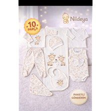 Petino Yenidoğan Unisex Zürafalı Bebek Hastane Çıkış Seti 10 Parça – Bej