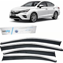 Sunplex Honda City 2019- Krom Cam Rüzgarlığı 4 Parça