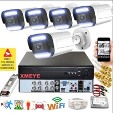 Bises 5 Li Araç Insan Yüz Tanımalı Hareket Algılayan 5 Mp Lens 12 Warm LED Gece Renkli Kamera Seti 3312W