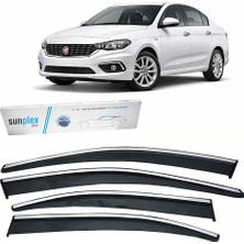 Sunplex Fiat Tipo 2015- Krom Cam Rüzgarlığı 4 Parça