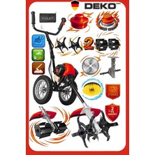 Deko Turkey 2ın1 Çok Fonsiyonlu Tekerlekli Mini Çapalama Makinesi + Tekerlekli Tırpan Ot Çalı Çayır Biçme Seti