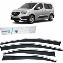 Sunplex Opel Combo 2019- Krom Cam Rüzgarlığı 4 Parça