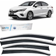 Sunplex Honda Civic 2022- Krom Cam Rüzgarlığı 4 Parça