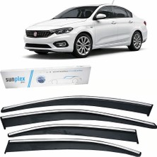 Sunplex Fiat Egea 2015- Krom Cam Rüzgarlığı 4 Parça