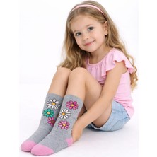 Gigi Giyim Çiçek Desenli Kız Çocuk Soket Çorap