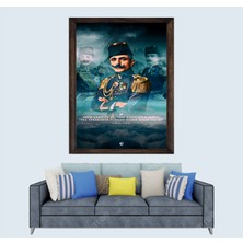 Lioncraft Osmanlı, Enver Paşa, Ittihatçılık Ölmez, Çerçeveli Cam Duvar Tablosu 50X70 cm