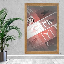 Lioncraft Türk Bayrağı Tablo, Çerçeveli Cam Tablo 40X60 cm