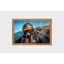 Lioncraft Solo Türk Pilotu Tablo, Çerçeveli Cam Tablo 40X60 cm