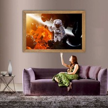 Lioncraft Uzay Manzaralı Tablo, Çerçeveli Cam Tablo 40X60 cm