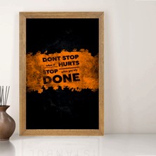 Lioncraft Dont Stop When Hurts Ingilizce Yazılı Tablo, Wallpaper, Duvar Tablosu, Çerçeveli Cam Tablo 40X60CM