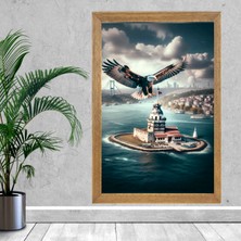 Lioncraft Istanbul Kız Kulesi Tablo, Wallpaper, Duvar Tablosu, Çerçeveli Cam Tablo 50X70CM