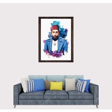 Lioncraft Osmanlı Abdülhamit Han D1  Çerçeveli Duvar Tablosu 50X70 cm