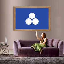 Lioncraft Büyük Timur Imparatorluğu Devleti Bayrağı  Tablo, Çerçeveli Cam Tablo 50X70 cm