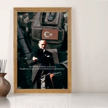 Lioncraft Mustafa Kemal Atatürk Portresi Tablo, Wallpaper, Duvar Tablosu, Çerçeveli Cam Tablo 50X70CM