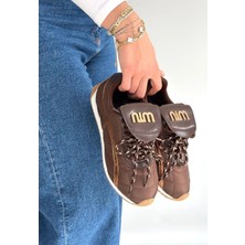 Esftr Dissa Kahverengi Cilt Bağcıklı Paraşüt Detaylı Spor Ayakkabı