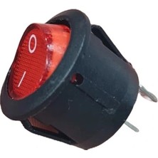 Swion IC-133-5 Yuvarlak Kırmızı Işıksız Anahtar On-Off 2p