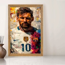 Lioncraft Lionel Messi Futbol Tablo, Wallpaper, Duvar Tablosu, Çerçeveli Cam Tablo 50X70CM