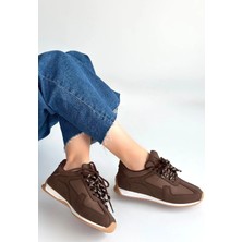 Esftr Jeat Kahverengi  Nubuk Bağcıklı Spor Ayakkabı