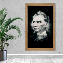Lioncraft Ulu Önder Mustafa Kemal Atatürk Portresi, Çerçeveli Cam Tablo 40X60 cm