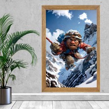 Lioncraft Dağcı Figürlü Tablo, Wallpaper, Duvar Tablosu, Çerçeveli Cam Tablo 50X70CM