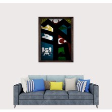 Lioncraft Türkçü, Türk Bayrağı Çerçeveli Cam Duvar Tablosu 40X60 cm Sp2
