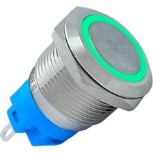 Swion E3 19MM Metal Buton Kalıcılı 12-24V Yeşil LED 1no/1nc