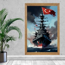 Lioncraft Türk Savaş Gemisi Tablo, Wallpaper, Duvar Tablosu, Çerçeveli Cam Tablo 40X60CM