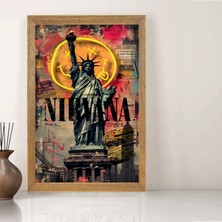 Lioncraft Amerika Özgürlük Heykeli Tablo, Wallpaper, Duvar Tablosu, Çerçeveli Cam Tablo 40X60CM