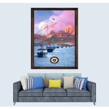 Lioncraft Türkçü, Türk Donanması, Mavi Vatan, Çerçeveli Cam Duvar Tablosu 40X60 cm Sp3