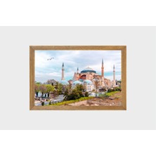 Lioncraft Istanbul Ayasofya Camisi Manzaralı Tablo, Çerçeveli Cam Tablo 50X70 cm