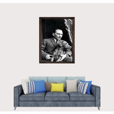 Lioncraft Türkçü, Mustafa Kemal Atatürk , Türk, Çerçeveli Cam Duvar Tablosu 50X70 cm Sp5