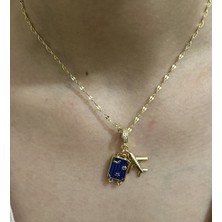 Stainless Steel Badelis Çelik Gold Uçak Valiz Figürlü Seyahat Temalı Kolye