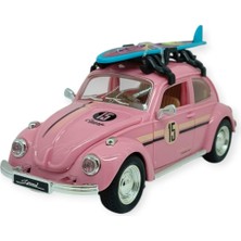 FRY Tatil Serisi - Sesli Işıklı Vosvos Araba 18 cm - Pembe (Lisinya)