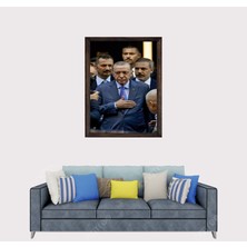 Lioncraft Cumhurbaşkanımız Recep Tayyip Erdoğan D2  Çerçeveli Duvar Tablosu 50X70 cm