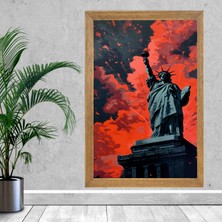 Lioncraft Amerika Özgürlük Heykeli Tablo, Wallpaper, Duvar Tablosu, Çerçeveli Cam Tablo 50X70CM