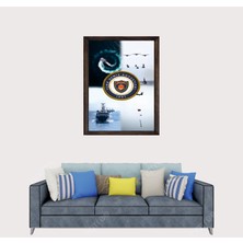 Lioncraft Türkçü, Türk Deniz Kuvvetleri, Mavi Vatan Çerçeveli Cam Duvar Tablosu 40X60 cm