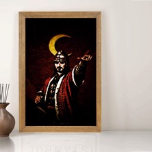 Lioncraft Fatih Sultan Mehmet  Tablo, Çerçeveli Cam Tablo 40X60 cm