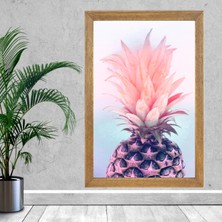 Lioncraft Ananas Tablo, Çerçeveli Cam Tablo 50X70 cm