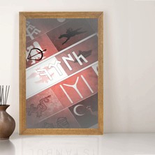 Lioncraft Türk Bayrağı Tablo, Çerçeveli Cam Tablo 50X70 cm