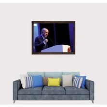 Lioncraft Cumhurbaşkanımız Recep Tayyip Erdoğan, Çerçeveli Cam Duvar Tablosu 40X60 cm Sp6
