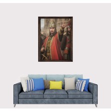 Lioncraft Osmanlı Yapay Zekay Fatih Sultan Mehmet Han Çerçeveli Duvar Tablosu 40X60 cm