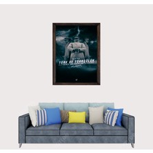 Lioncraft Türkçü, Mustafa Kemal Atatürk , Türk, Çerçeveli Cam Duvar Tablosu 50X70 cm SP16